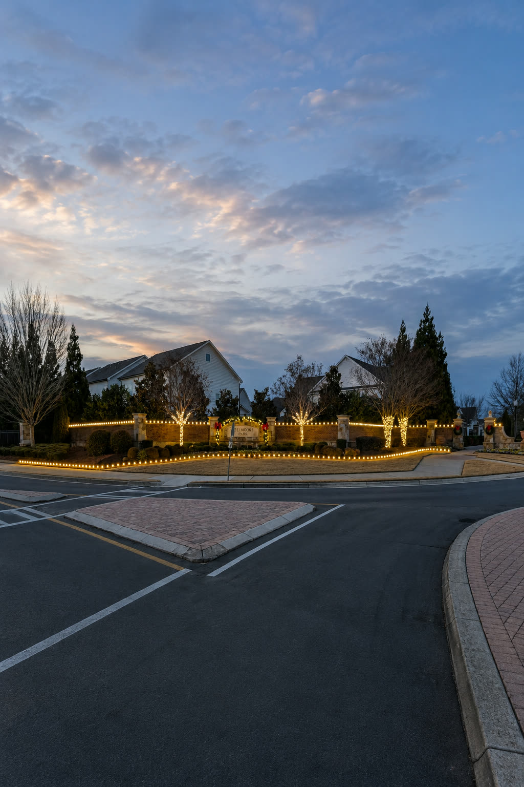 HOA subdivision holiday lighting display in Atlanta GA